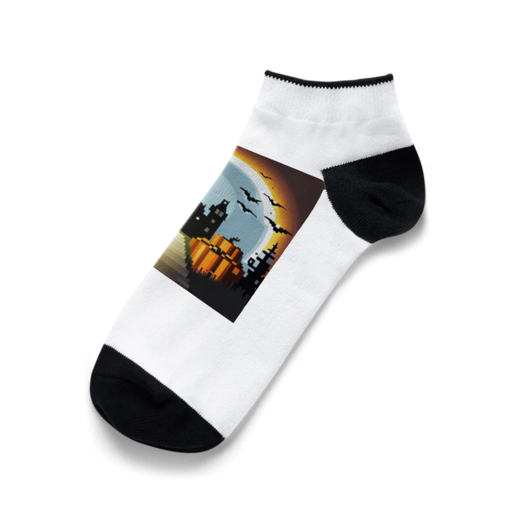 umakoiのドット絵のハロウィン城 Ankle Socks