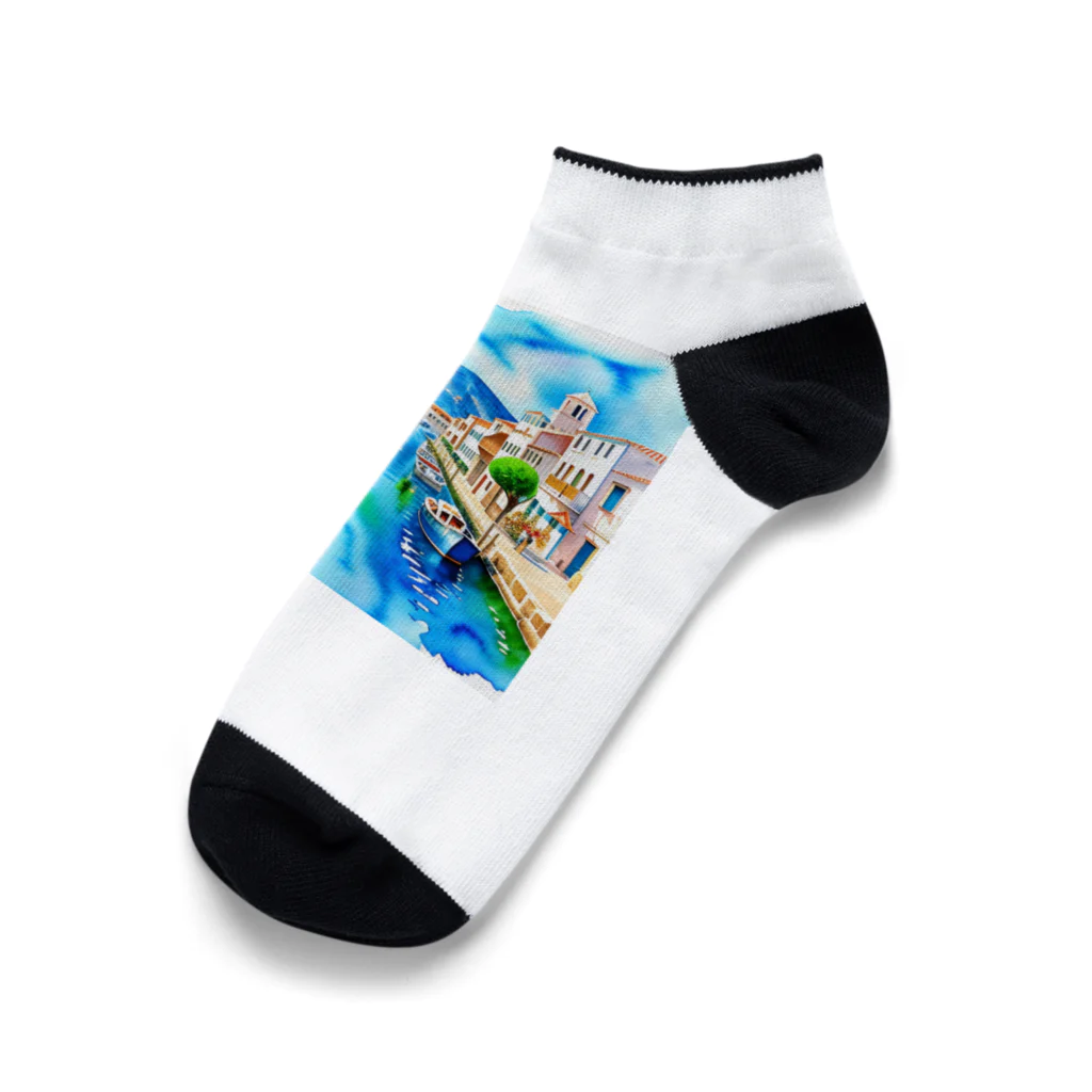 ようこそ　taitaitaro shop へのギリシャの街並み Ankle Socks