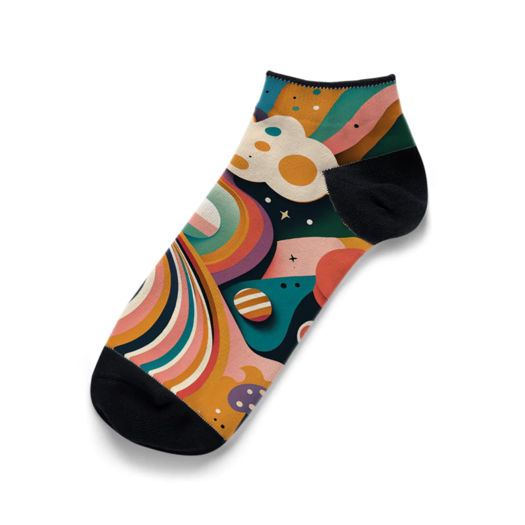 18ban's shopのカオスなポップアート Ankle Socks