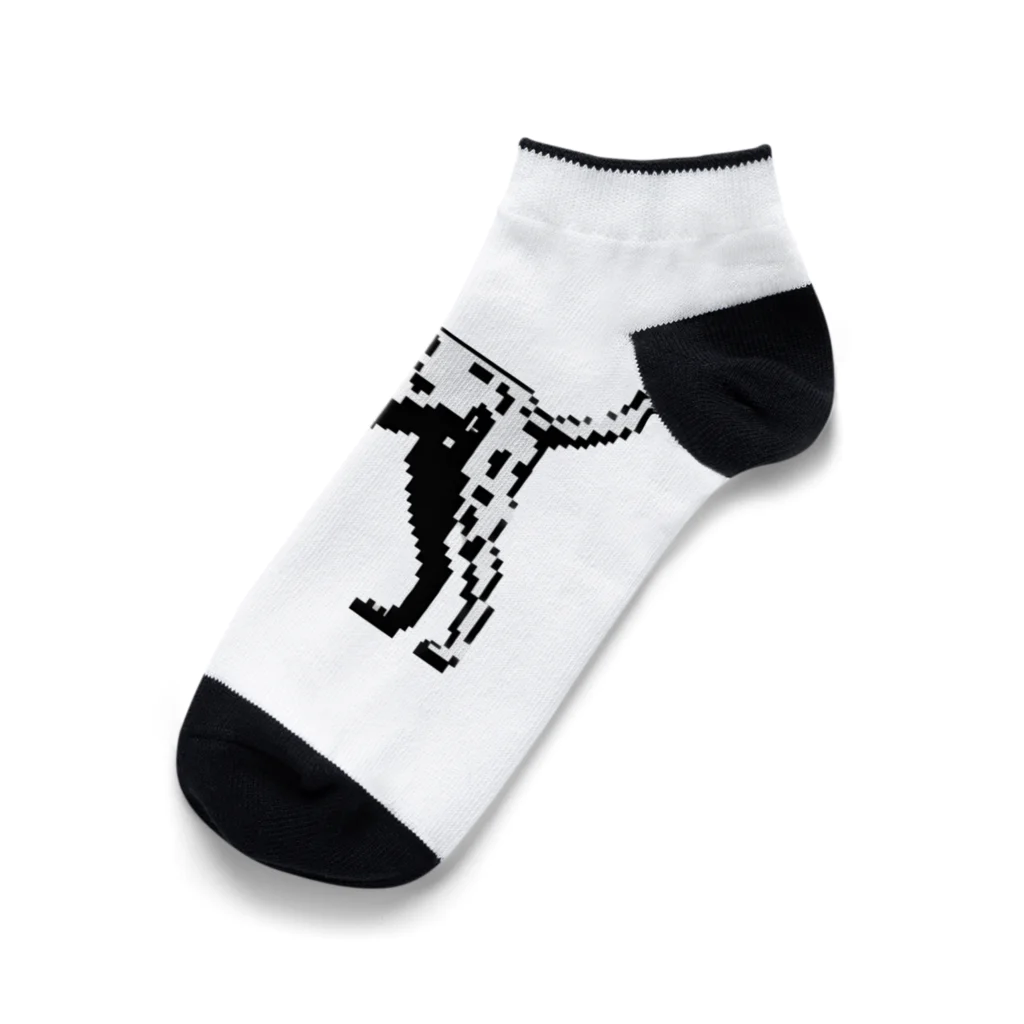 &AIのピクセルアートダルメシアン　3 Ankle Socks