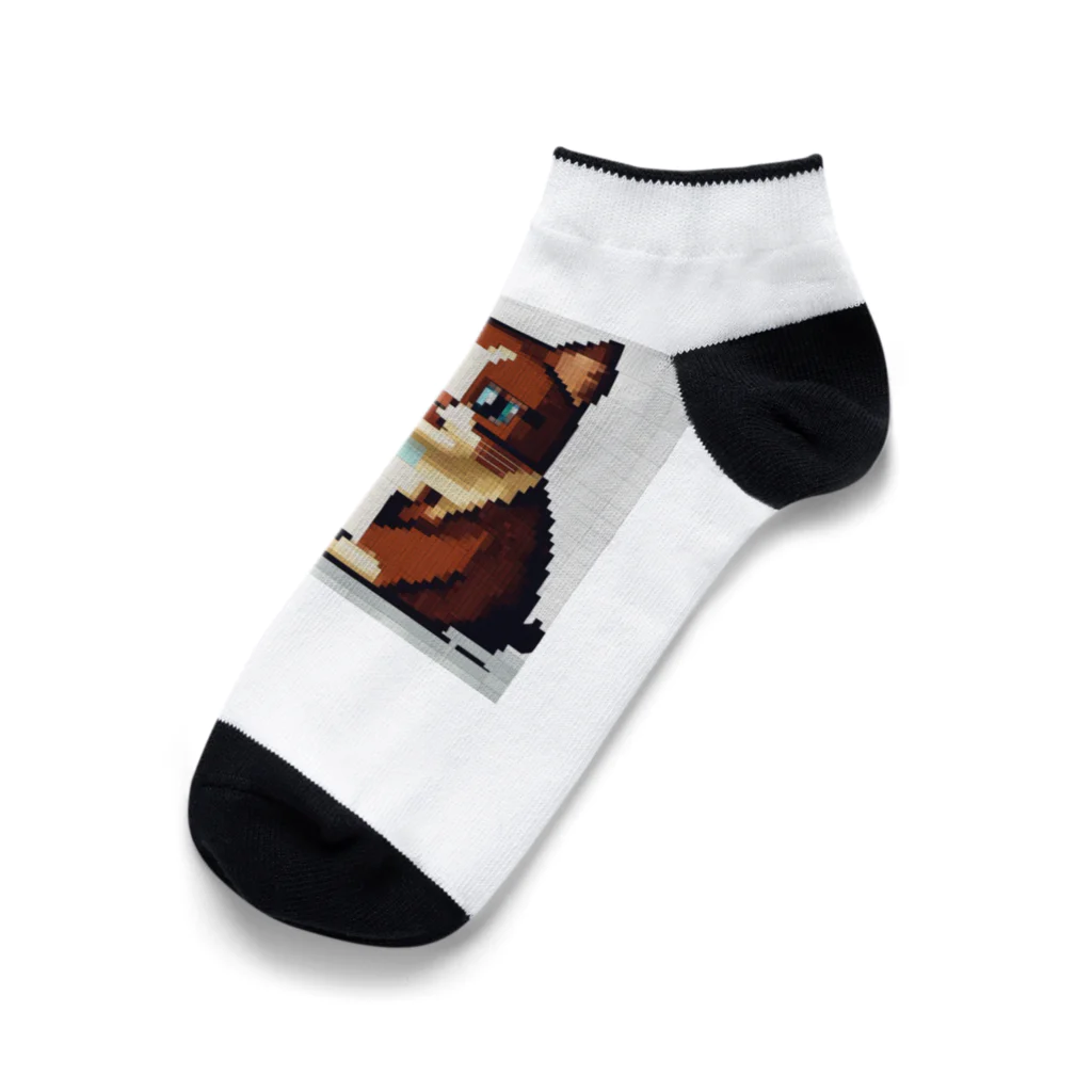 kindonesiaのドット絵のマンチカン Ankle Socks