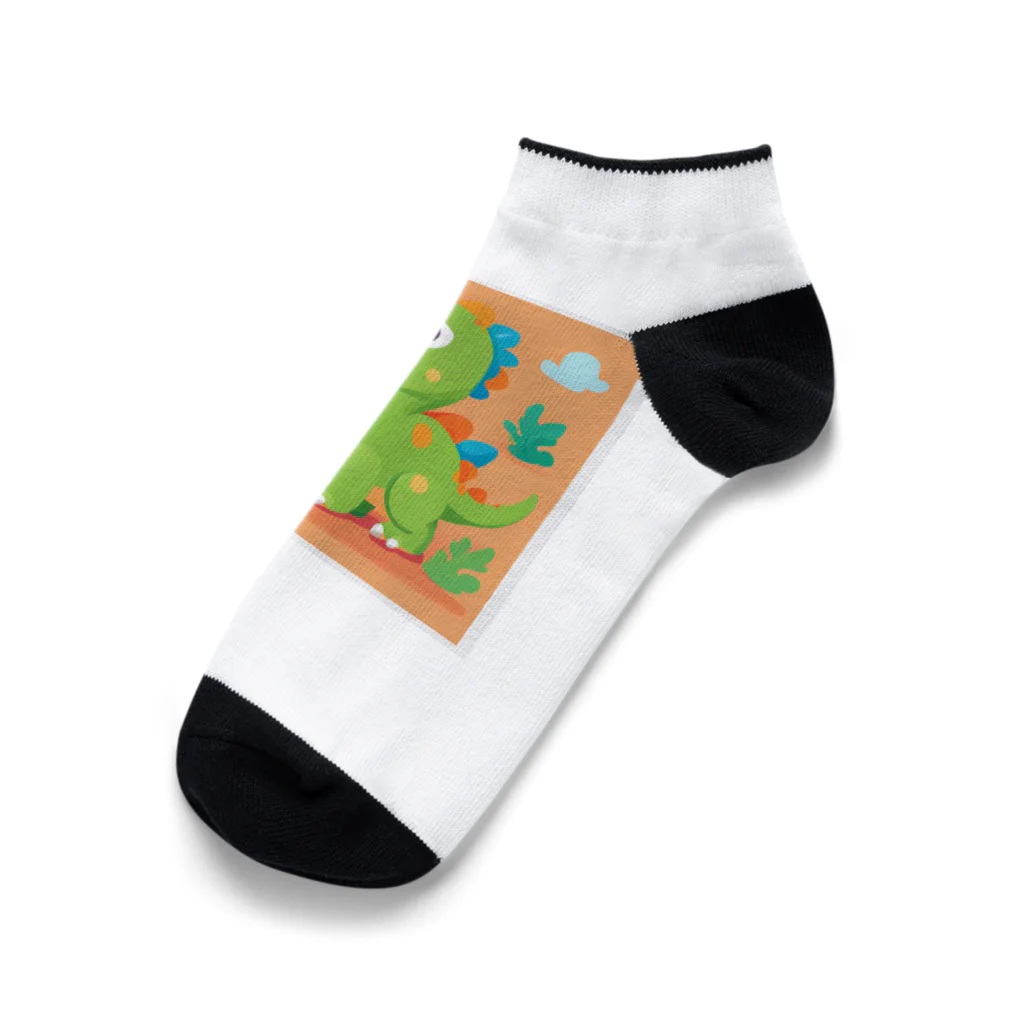 かわいいグッズのかわいい恐竜のイラストグッズ Ankle Socks