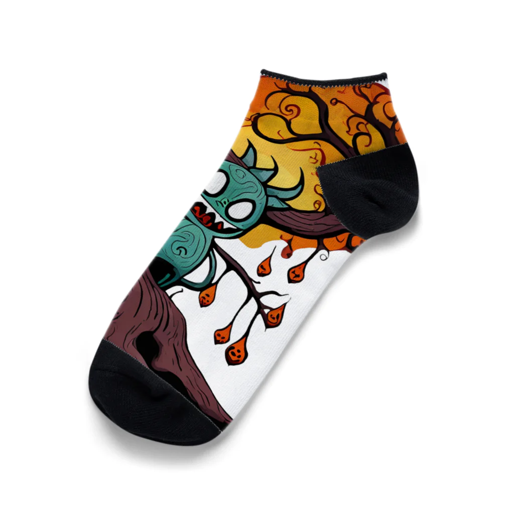 DUCKSTEPPERのHALLOWEEN TREE(A008) Ankle Socks