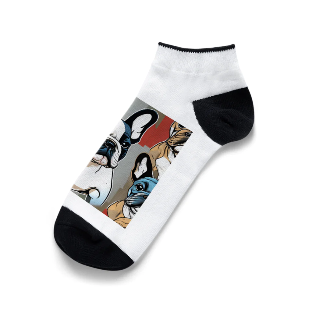 Artistic Allure EmporiumのCool French Bulldogs Ankle Socks