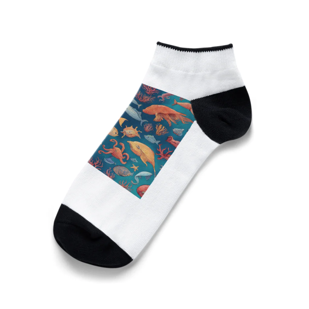 tmdayoの海洋生物 Ankle Socks