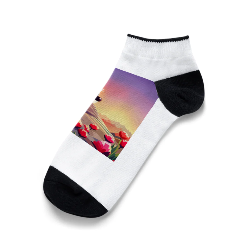 koba777のドット絵ハリネズミ Ankle Socks