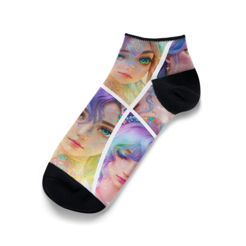 💖宇宙整体♪🌈♪こころからだチャンネル♪💖のhealing mermaid WORLD Ankle Socks