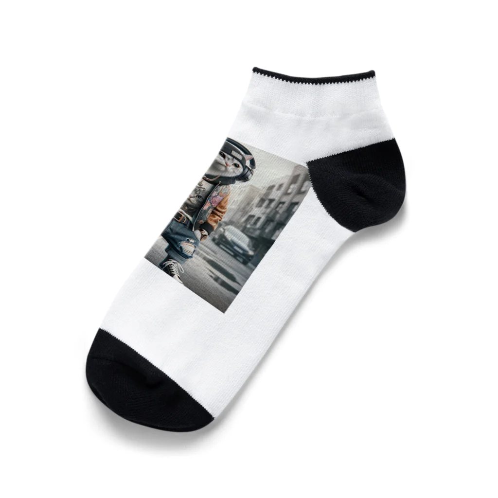 lacheのストリートキャット Ankle Socks