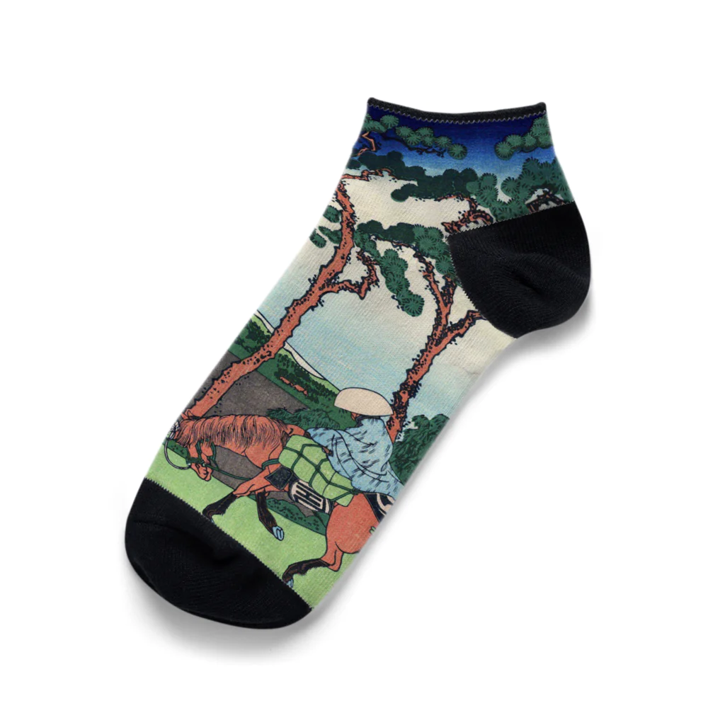 浮世絵屋の北斎「富嶽三十六景㉞　東海道程ケ谷」葛飾北斎の浮世絵 Ankle Socks