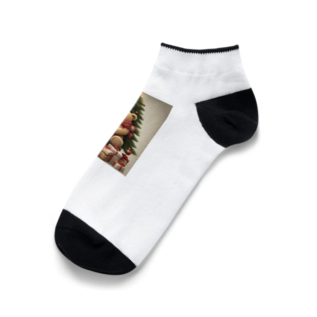 규리shopのクリスマス テディーベアの思い出 Ankle Socks