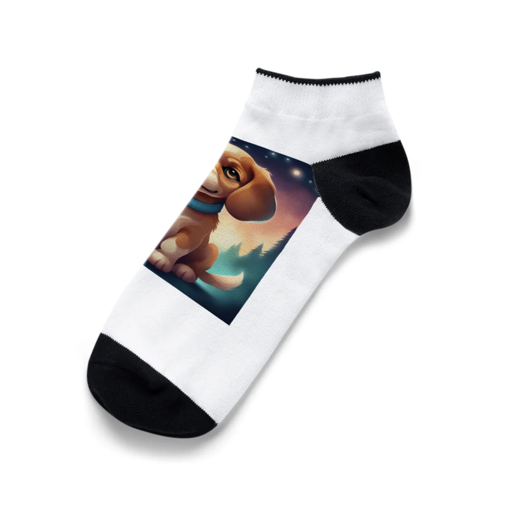 FortuneRiserの愛らしい犬 Ankle Socks