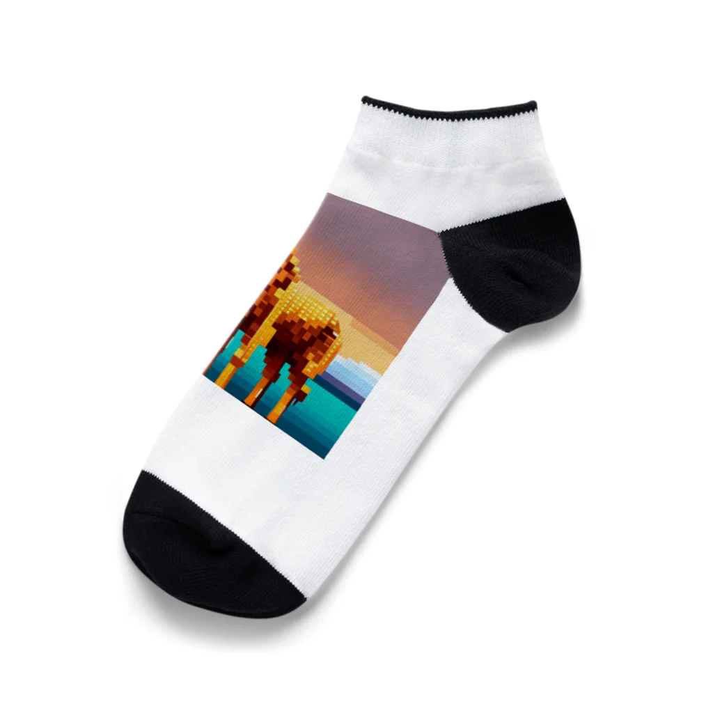 Zep11138のドット絵キリン Ankle Socks