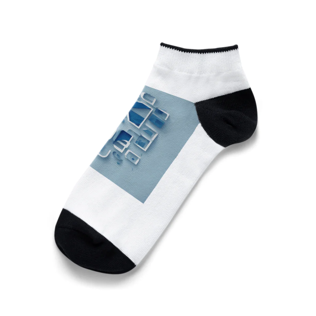 Blue: ユニークな雑貨の宝庫の青のアート Ankle Socks