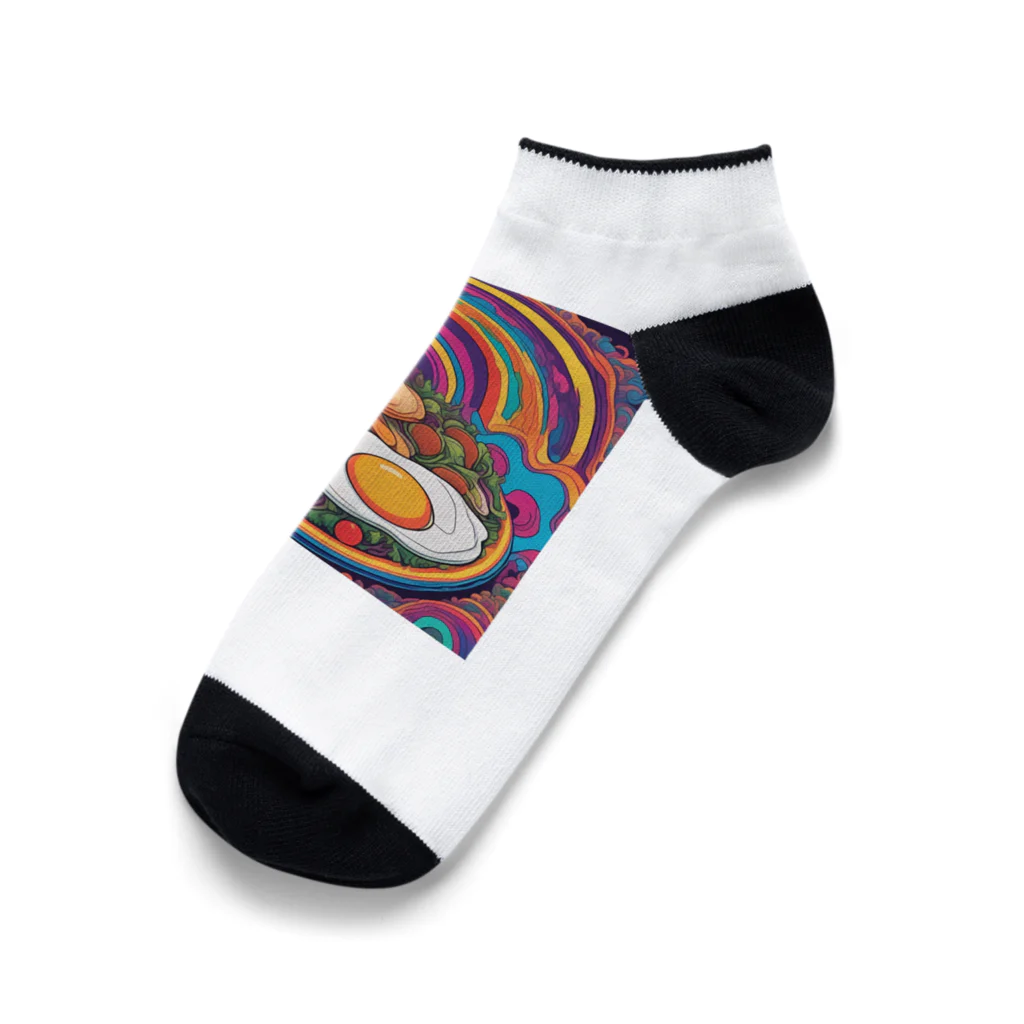 PSYCHEDELIC ARTのPSYCHEDELIC目玉焼き Ankle Socks