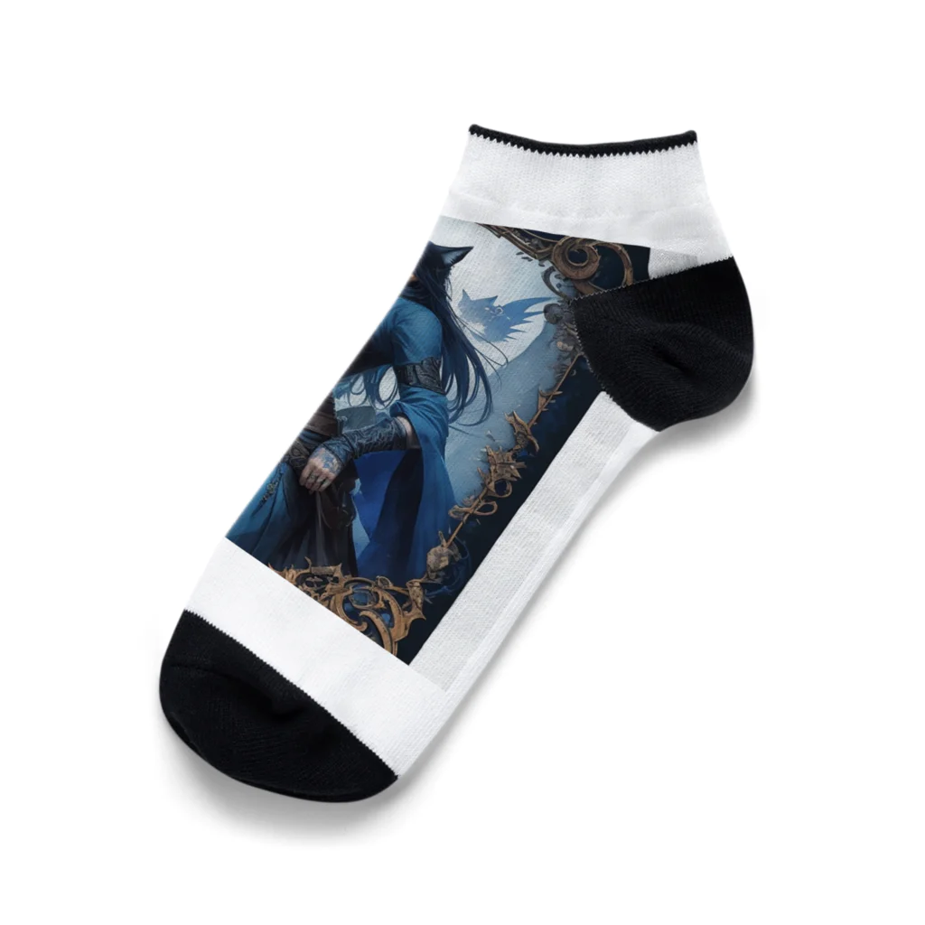 ZZRR12の「狐魔女の蒼き炎」 ： "The Azure Flames of the Fox Witch" Ankle Socks
