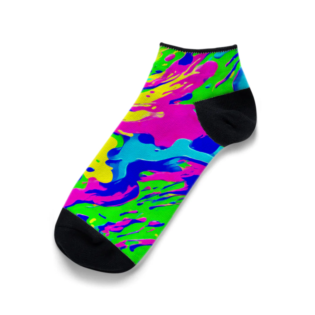 NeonLeakのペンキちゃん8 Ankle Socks