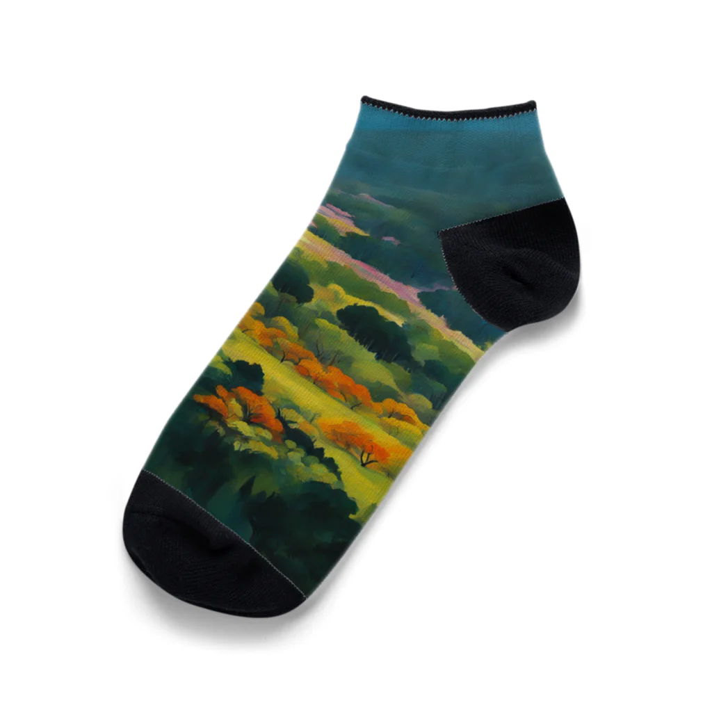 ac jungleの色彩豊かな自然風景 Ankle Socks