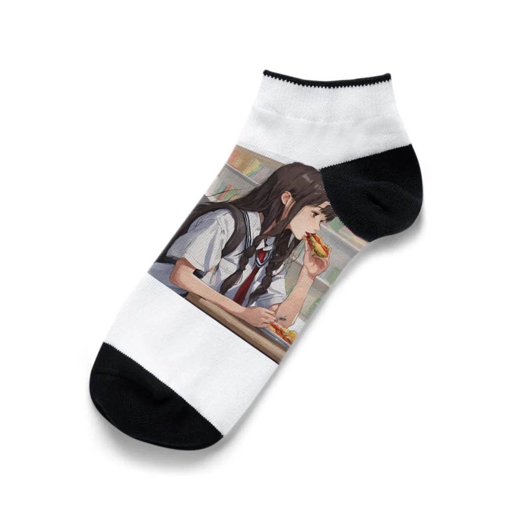 女子高生アニメ【君を想う僕と君】の孤独な食事 Ankle Socks