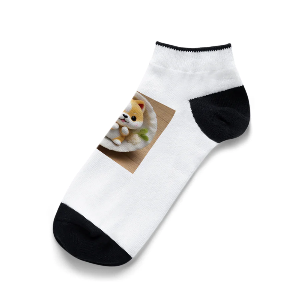 dcgnori／ワンコ画像のおむすび三角顔のしばちゃんワンプレート Ankle Socks