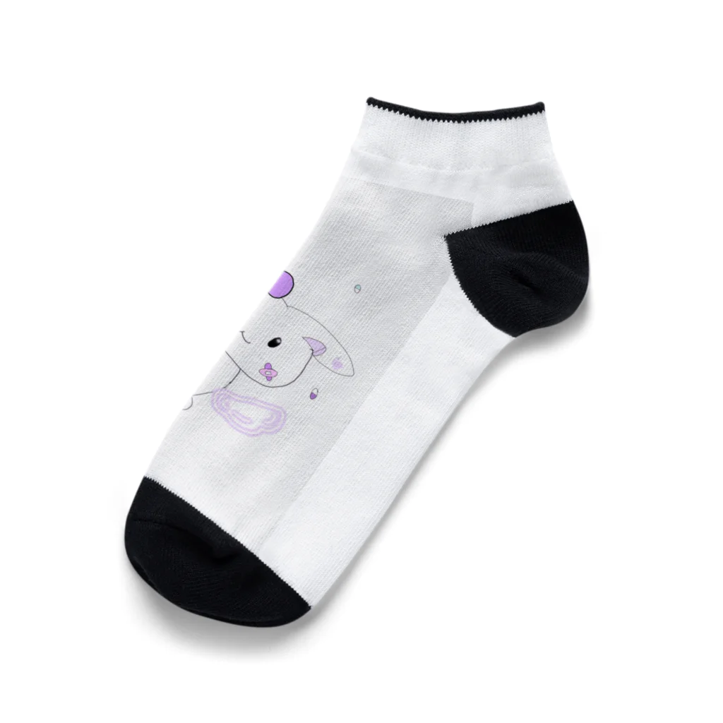 はむのショップの推しうさぎ　むらさき担当 Ankle Socks