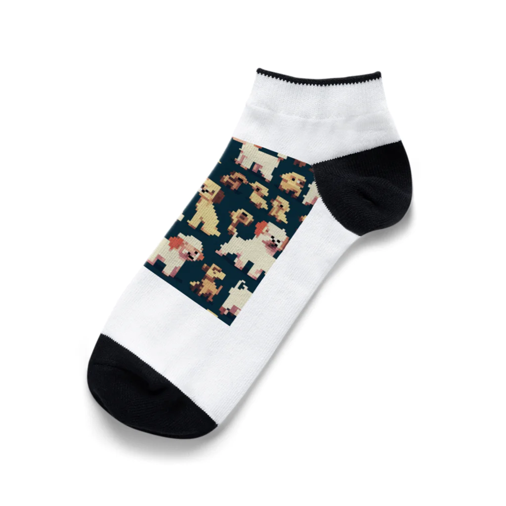 omamesan-1999のドッド絵　トイプードル Ankle Socks