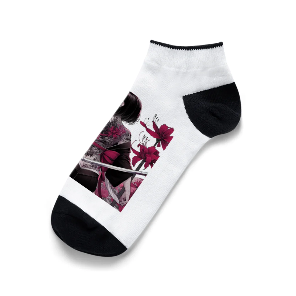 Noir's Cronusの地獄のKatanaGirl Ankle Socks