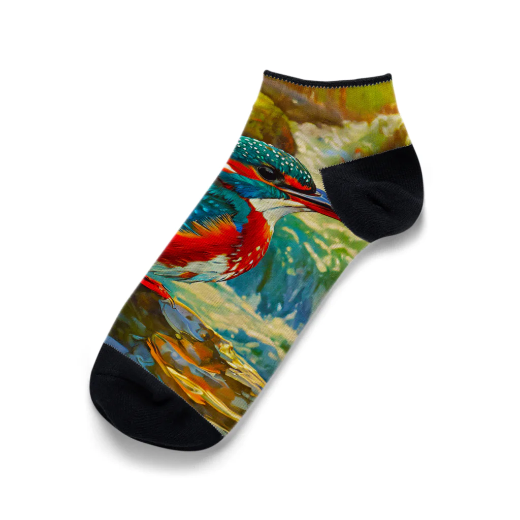 自然大好きの渓流のカワセミ Ankle Socks
