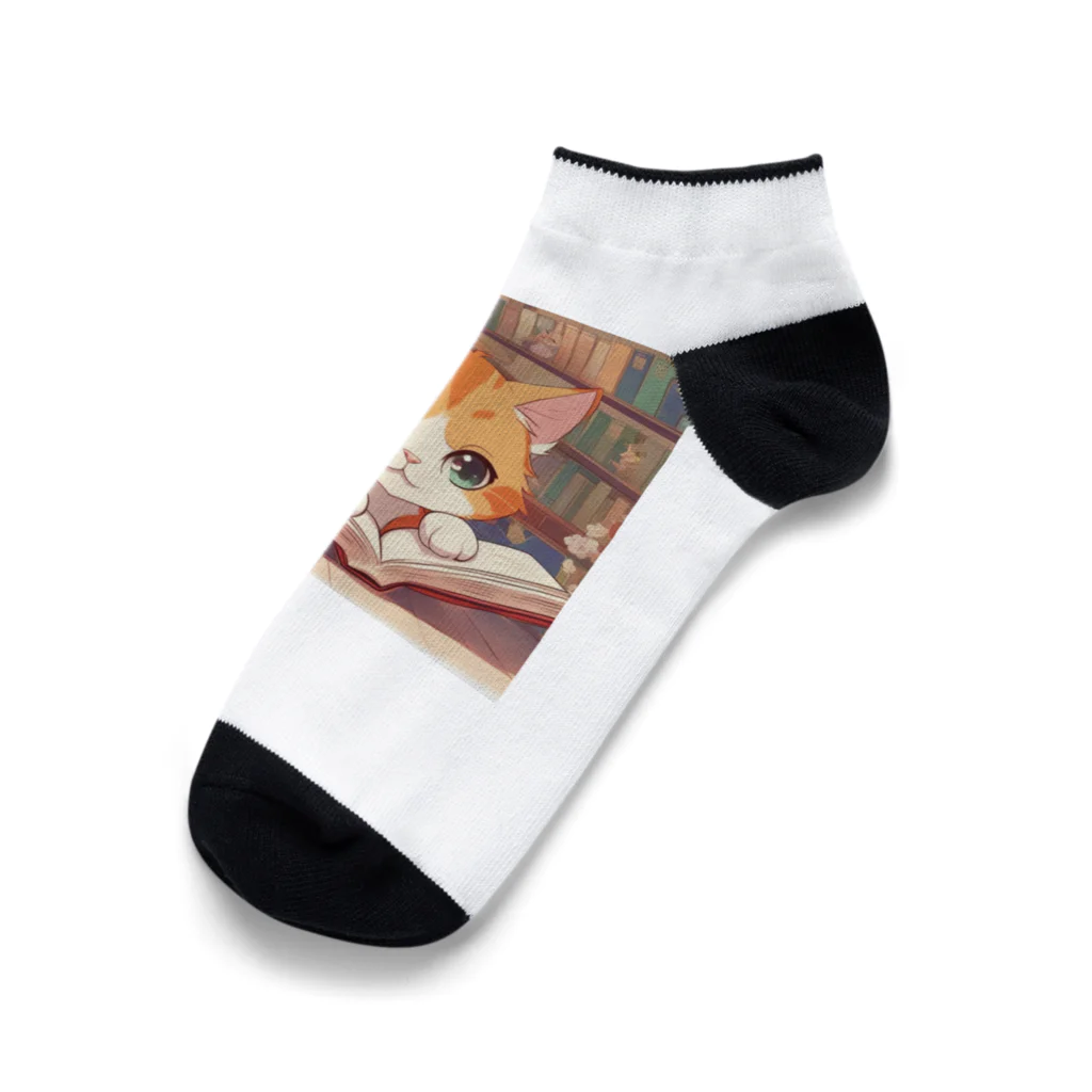 星パンダショップのほんよみかんねこ Ankle Socks