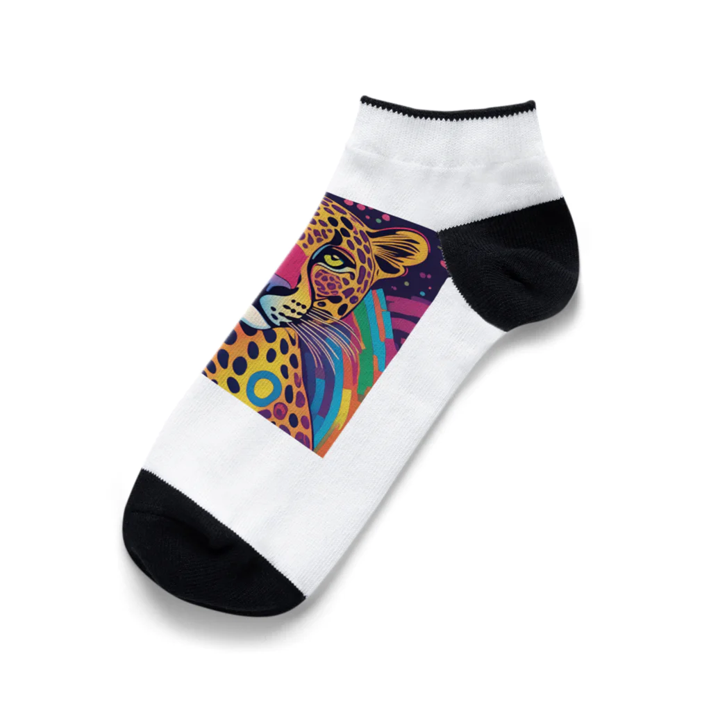 サイケデリックな世界のpsychedelicなヒョウ Ankle Socks