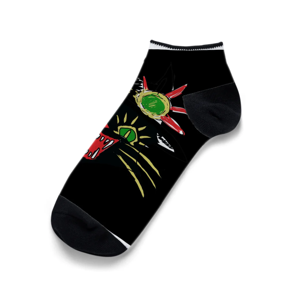 Yama Kawkazeのダーク猫ちゃん Ankle Socks