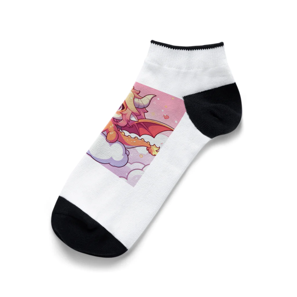 可愛らしいドラゴンのイラストグッズ店のドラゴンキャラクター Ankle Socks