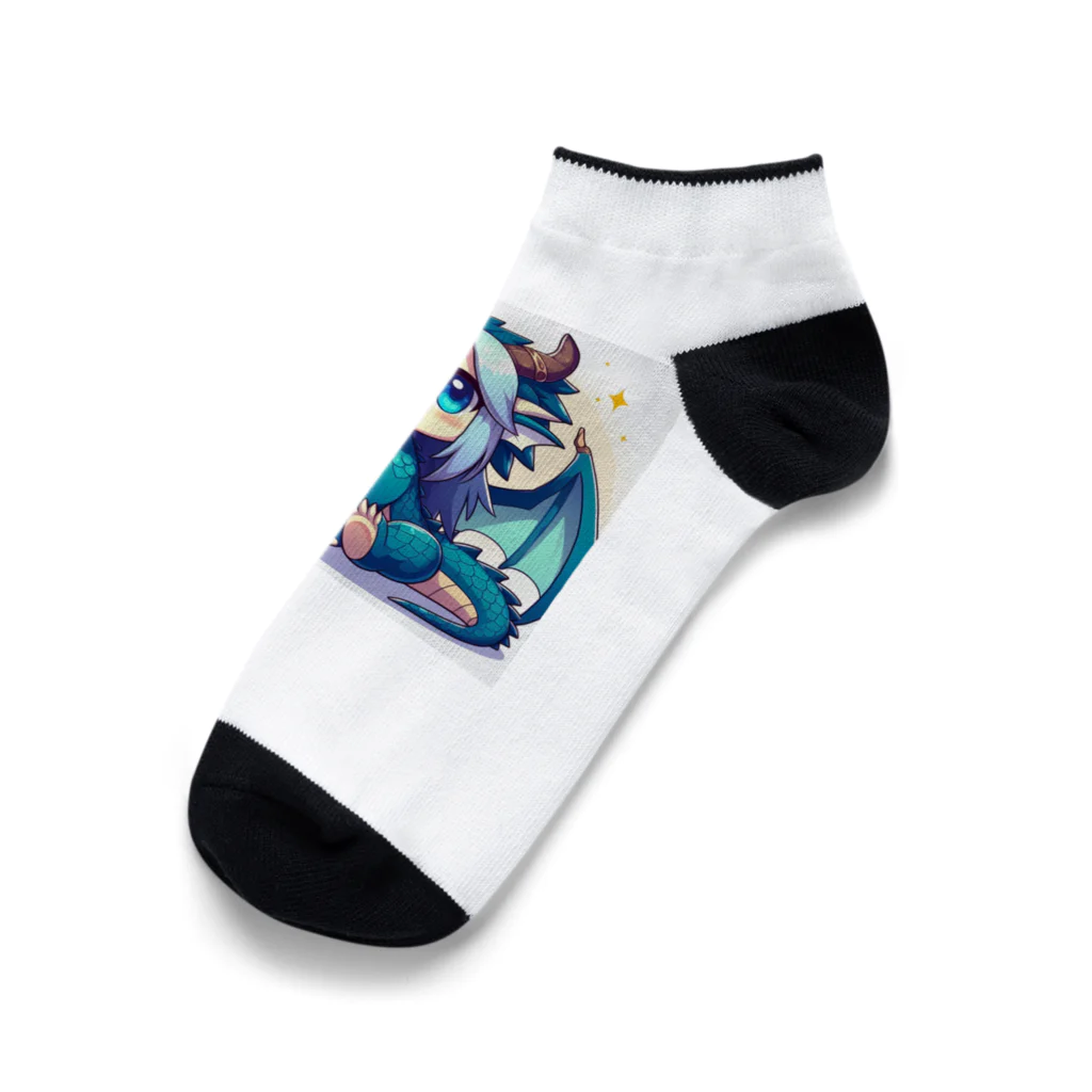 可愛らしいドラゴンのイラストグッズ店の可愛らしいドラゴンマスコット Ankle Socks