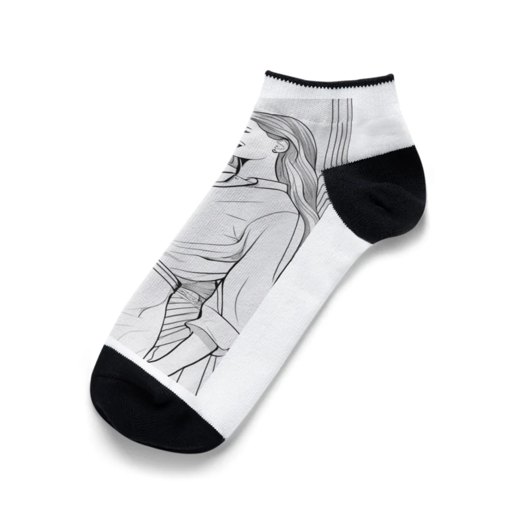 wtr3045の魅惑の塗り絵世界に浸る女性　２ Ankle Socks