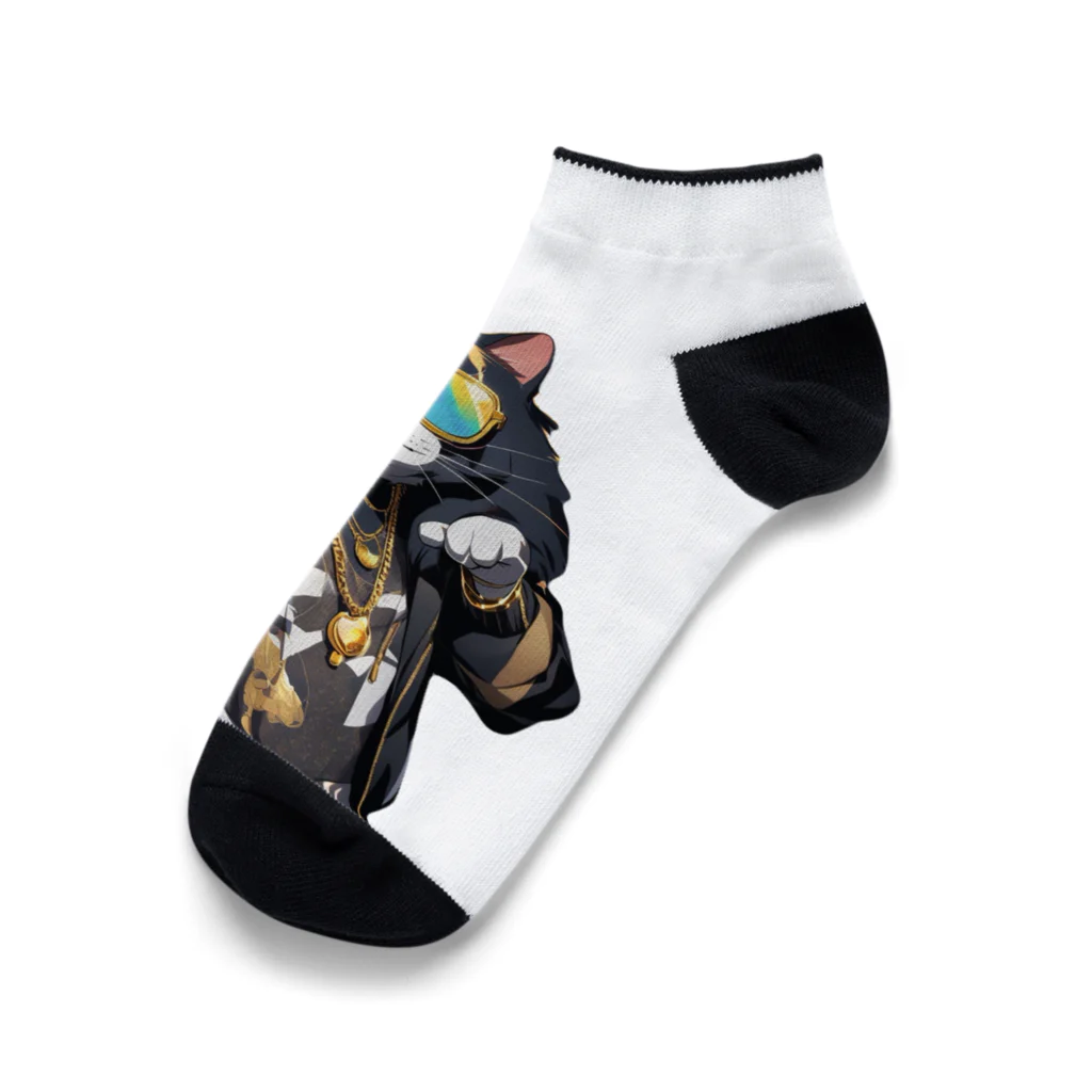 *˚𝔑𝔶𝔲𝔫𝔤𝔢𝔩𝔰 𝔰𝔥𝔬𝔭のヒップホップアニマルズ ネコ Ankle Socks