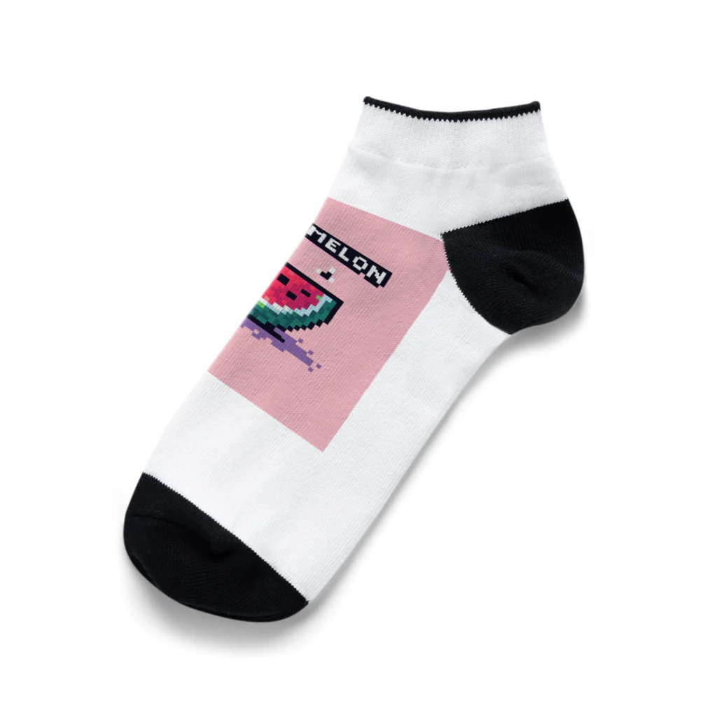 ドット絵調理器具のドット絵「スイカ」 Ankle Socks