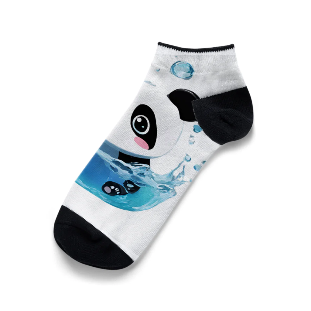 waterpandaの水に落ちるパンダ Ankle Socks