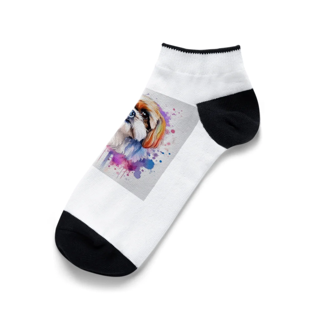 【ma chérie】A treasury of love.のカラフルシーズー Ankle Socks