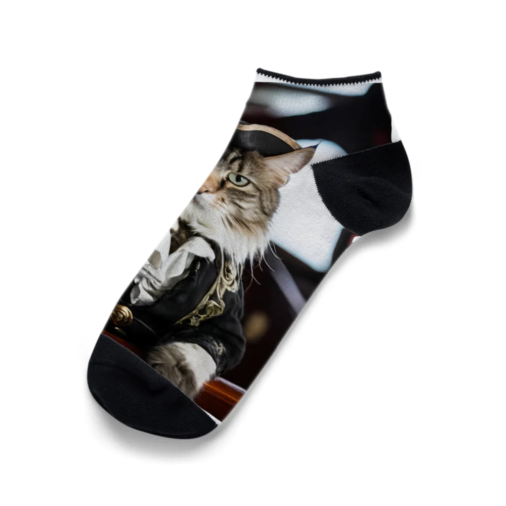 ZZRR12の海賊の支配者猫：海の覇者 Ankle Socks