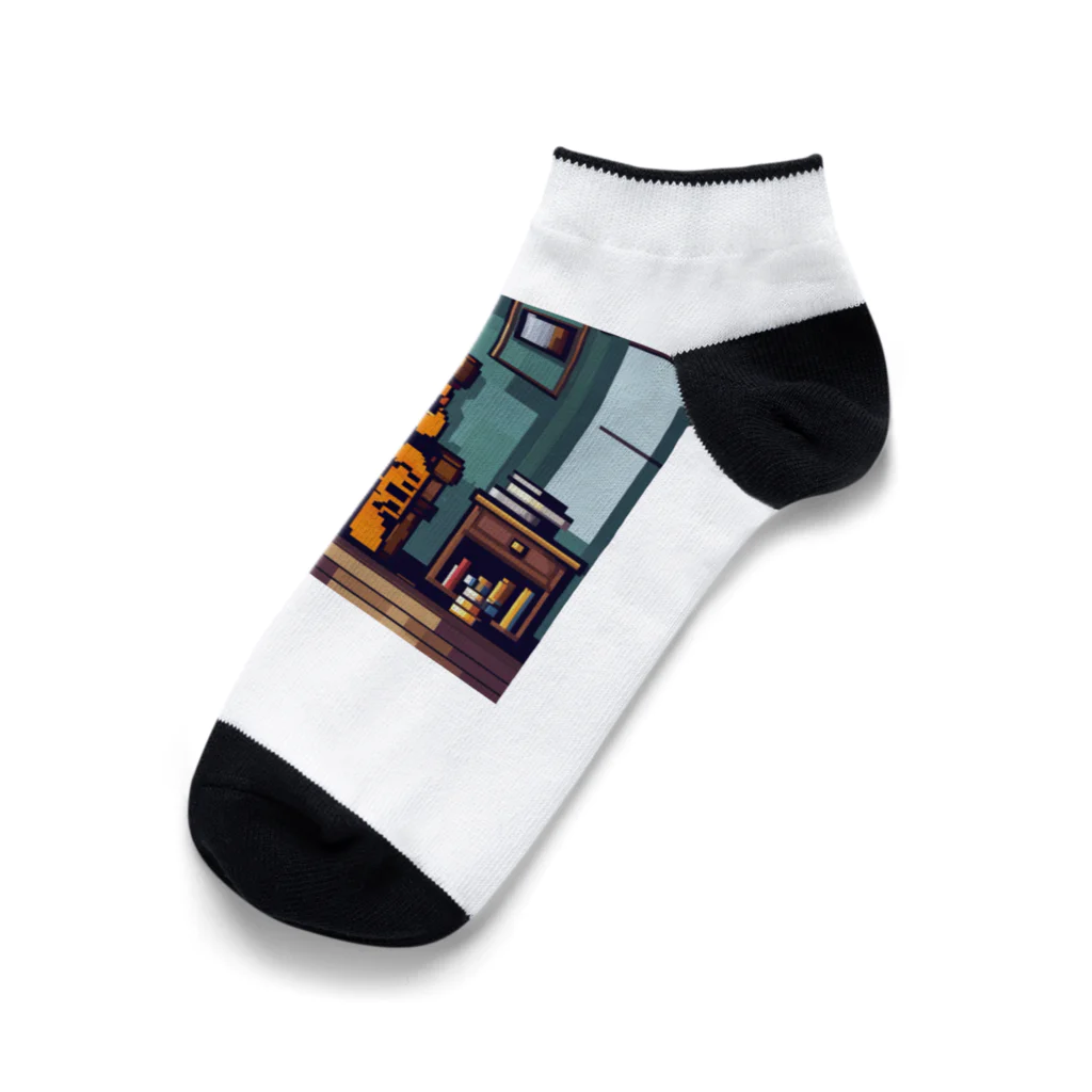 クロスクリエイティブの本を読んでいるトラ Ankle Socks