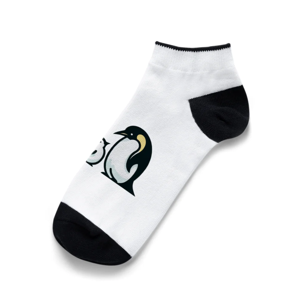 もふもふの森のペンギンのおやこ Ankle Socks