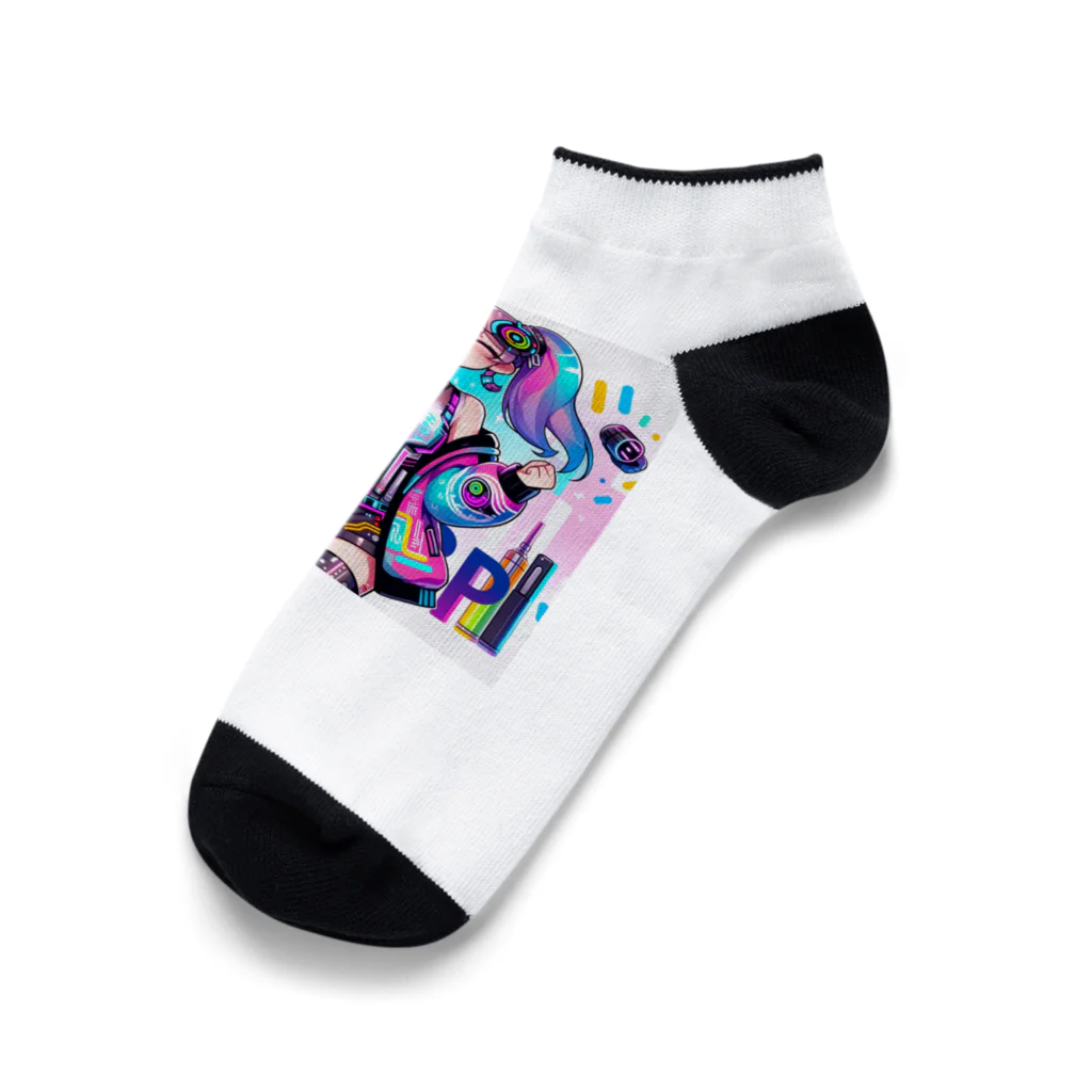 iSysのゲーミング少女ピーシースリー Ankle Socks