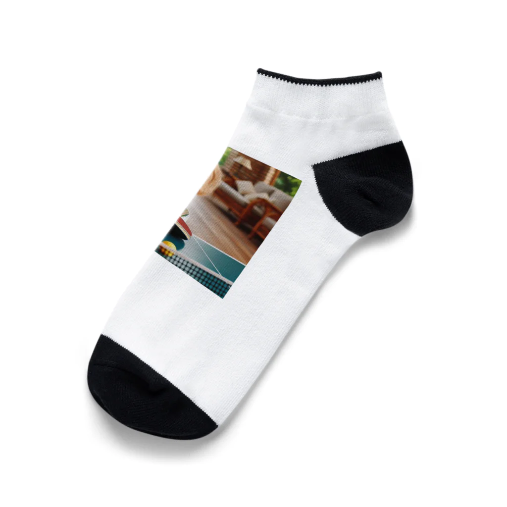 mitsu0123456の可愛い卓球犬 Ankle Socks