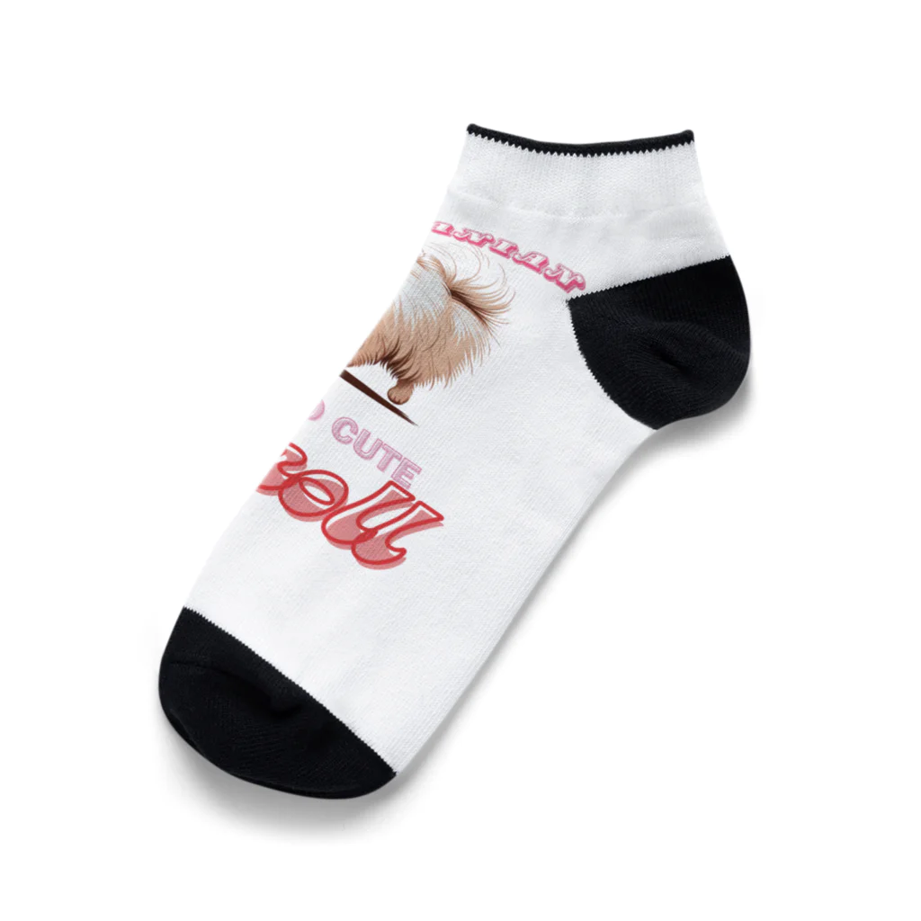 WANnyanDesign 犬猫イラストレーターのポメラニアン（散歩） Ankle Socks
