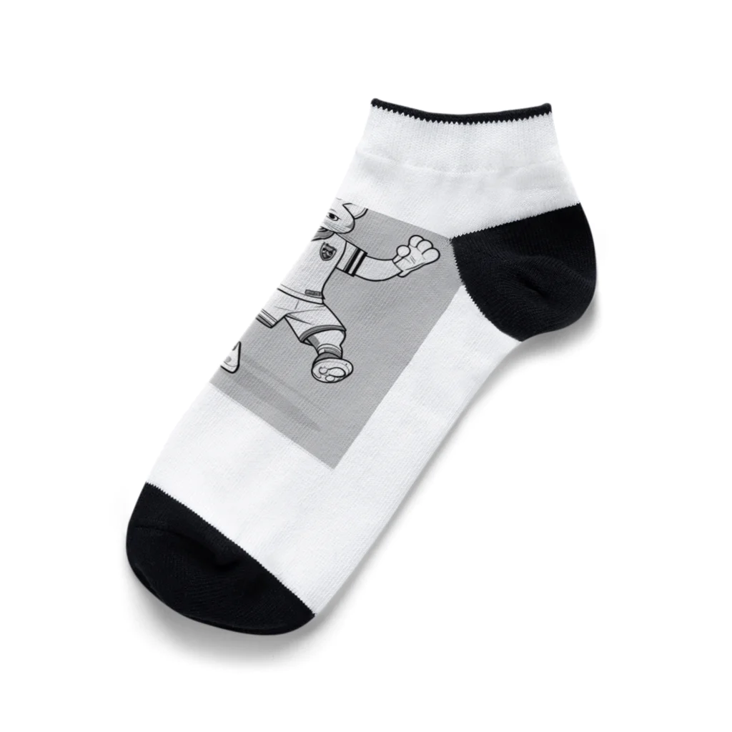 どうぶつやのサッカーボールと猫 Ankle Socks