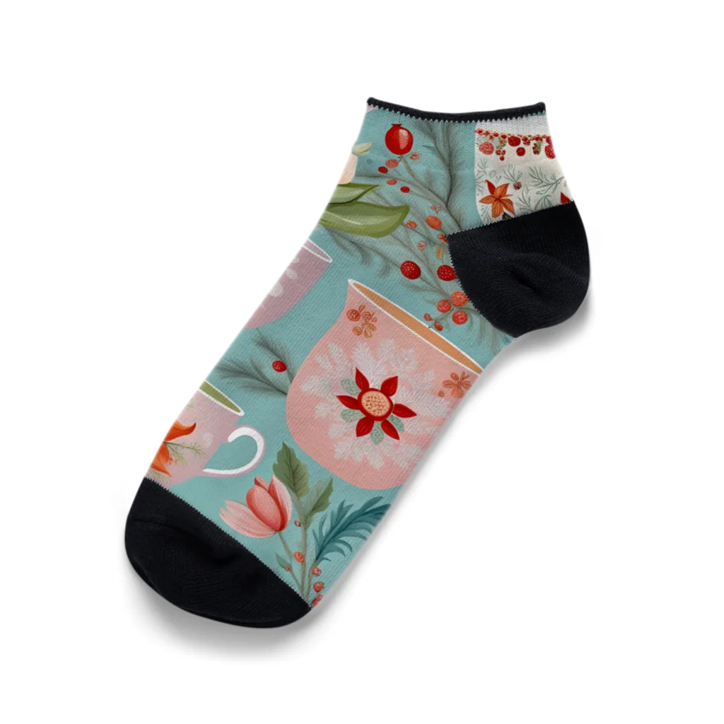 (っ◔◡◔)っ ♥ Le Petit Trésor ♥の花の詩カップ(The Flower Poetry Cup) Ankle Socks