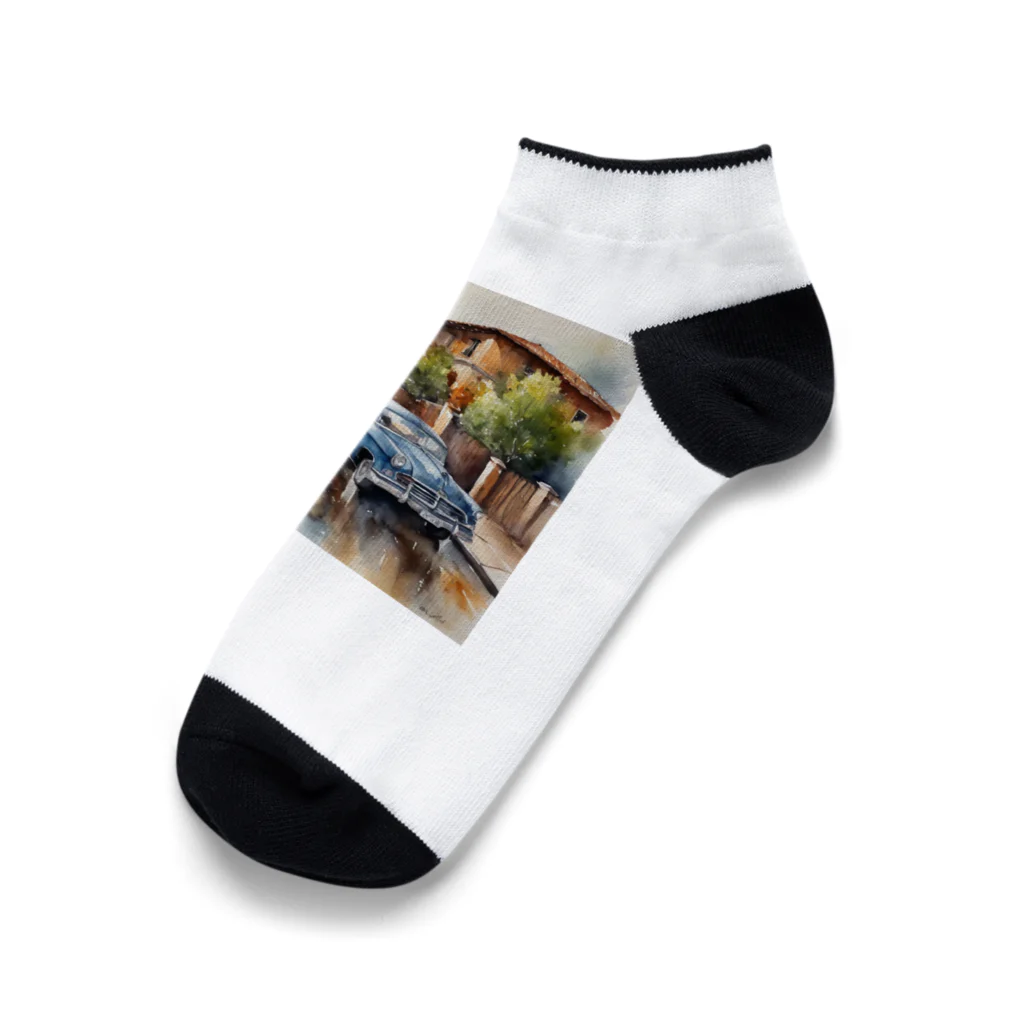 metametamonnのおしゃれな水彩画 Ankle Socks