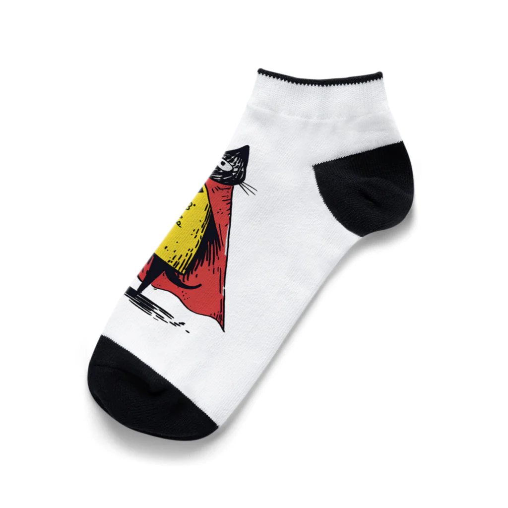 Lapis SHOPの黒猫ヒーロー Ankle Socks