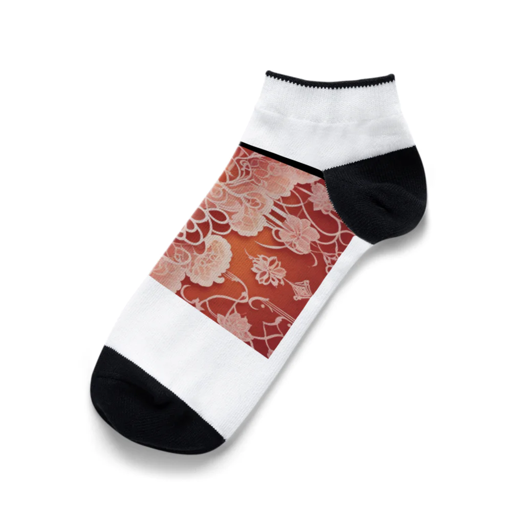 テフラんずのフラワーローズ Ankle Socks