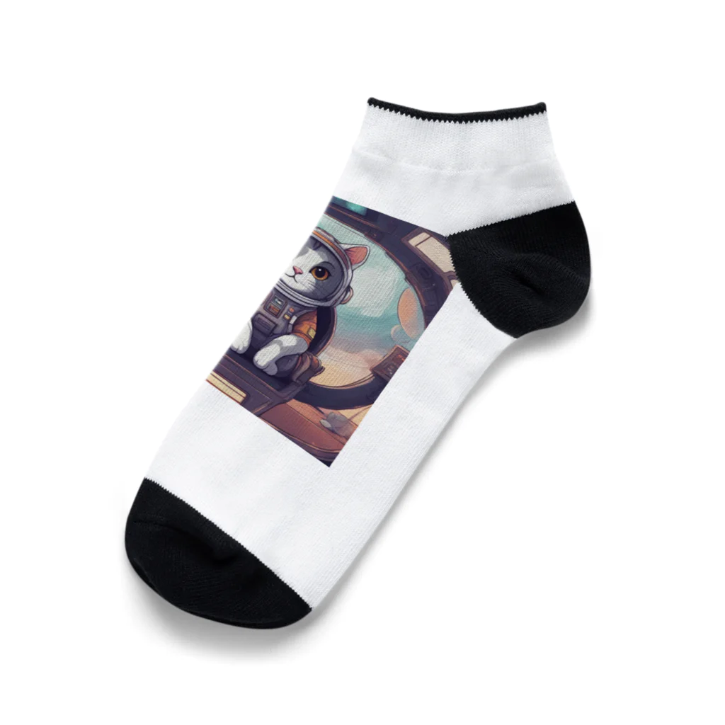 宇宙屋さんの宇宙服ネコ Ankle Socks