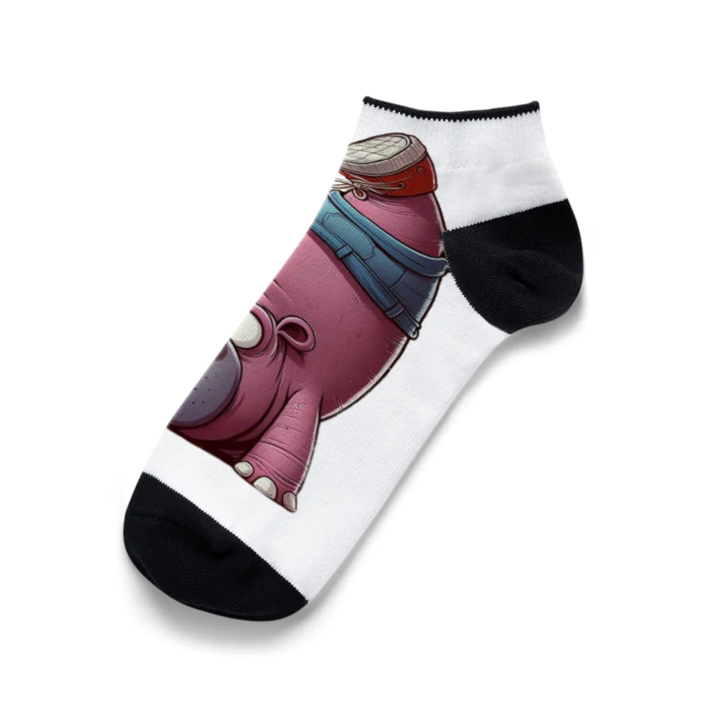 kangekiの逆さまのカバ Ankle Socks
